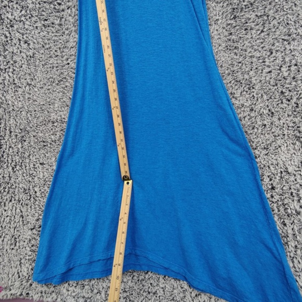Eileen Fisher Womens Coastal Minimalist Hemp Cotton Dress M Blue Asymmetric Hem - Picture 4 of 16